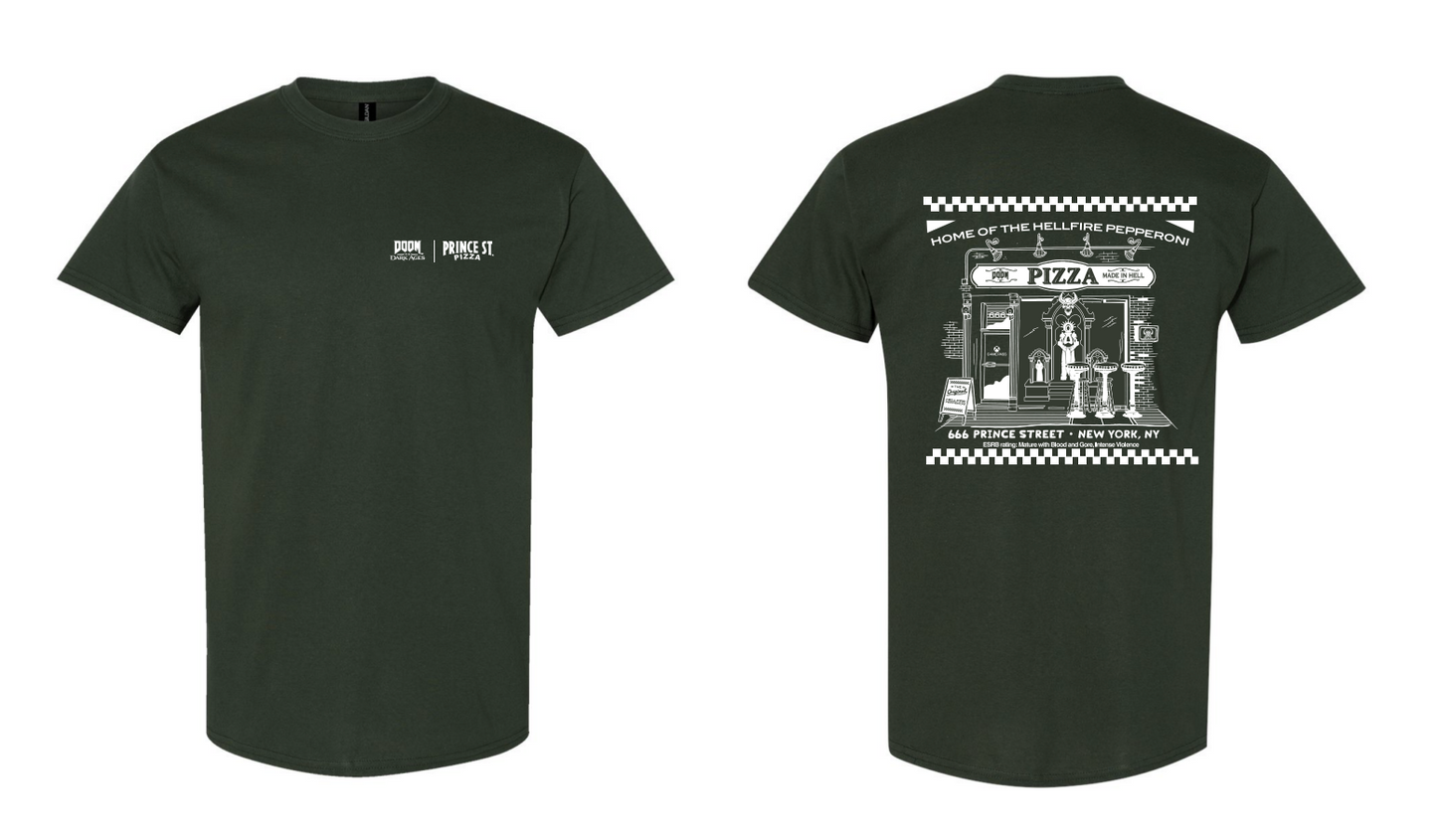 Doom X Prince St Pizza Green T-shirt